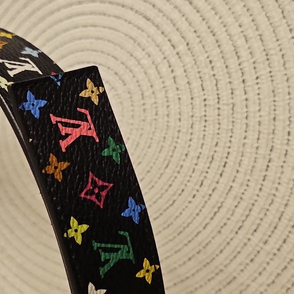 🔴SOLD🔴.           Rare Murakami Louis Vuitton Multicolor Belt with Gold Buckle - Picture 6 of 15